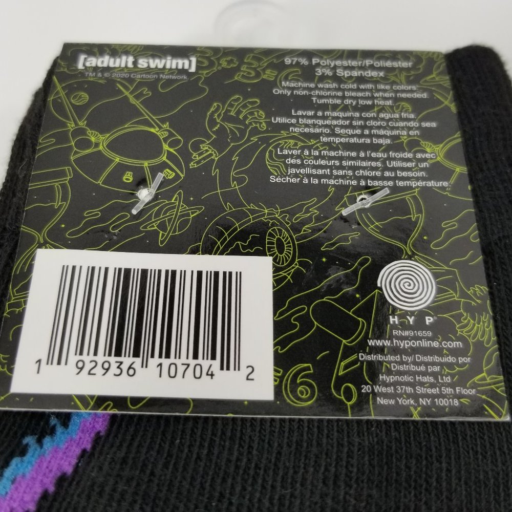 Rick and Morty 2 Pack socks Psychedelic Alien Striped - Picture 7 of 7